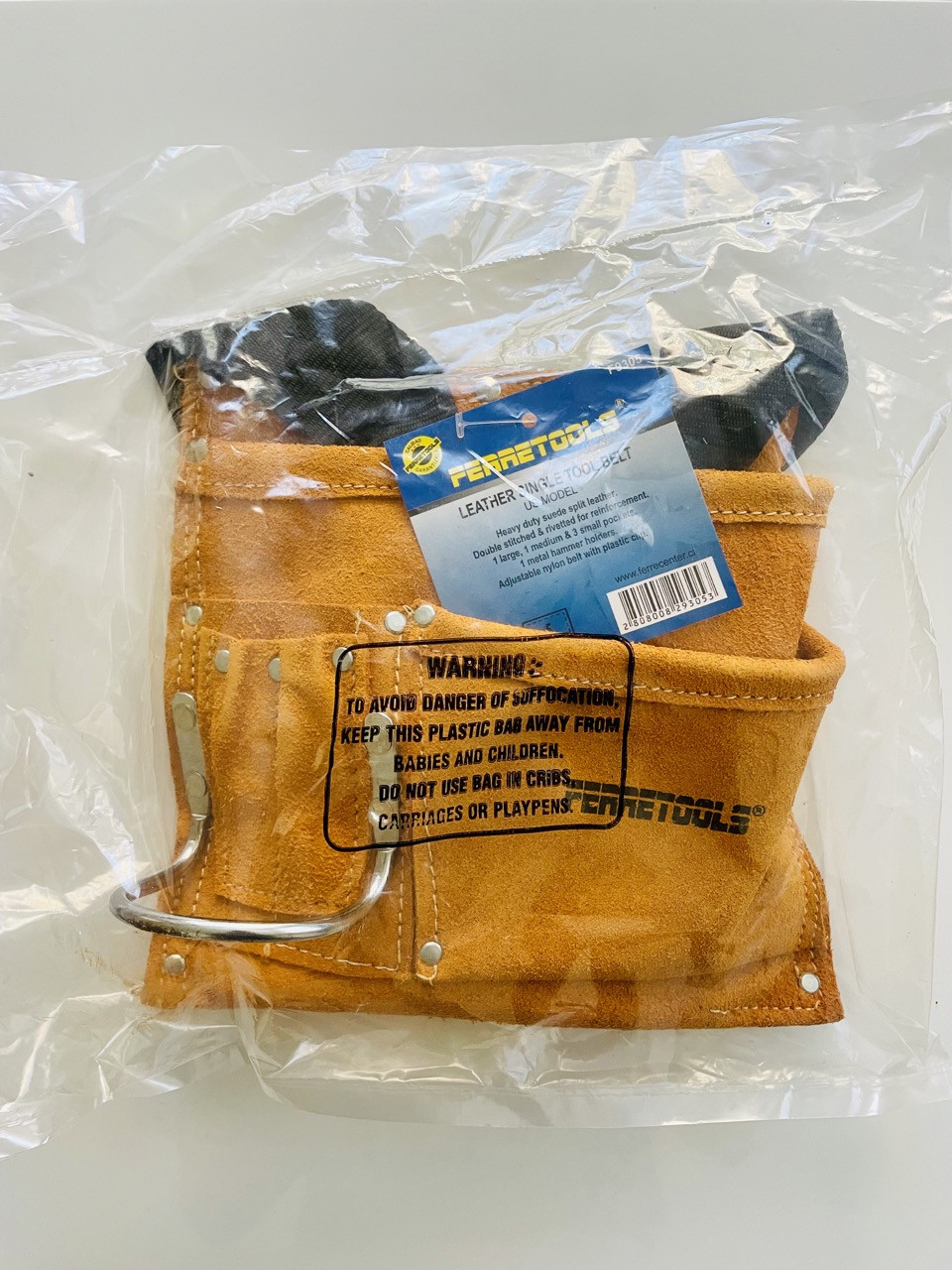 Coleto portaherramientas cuero simple